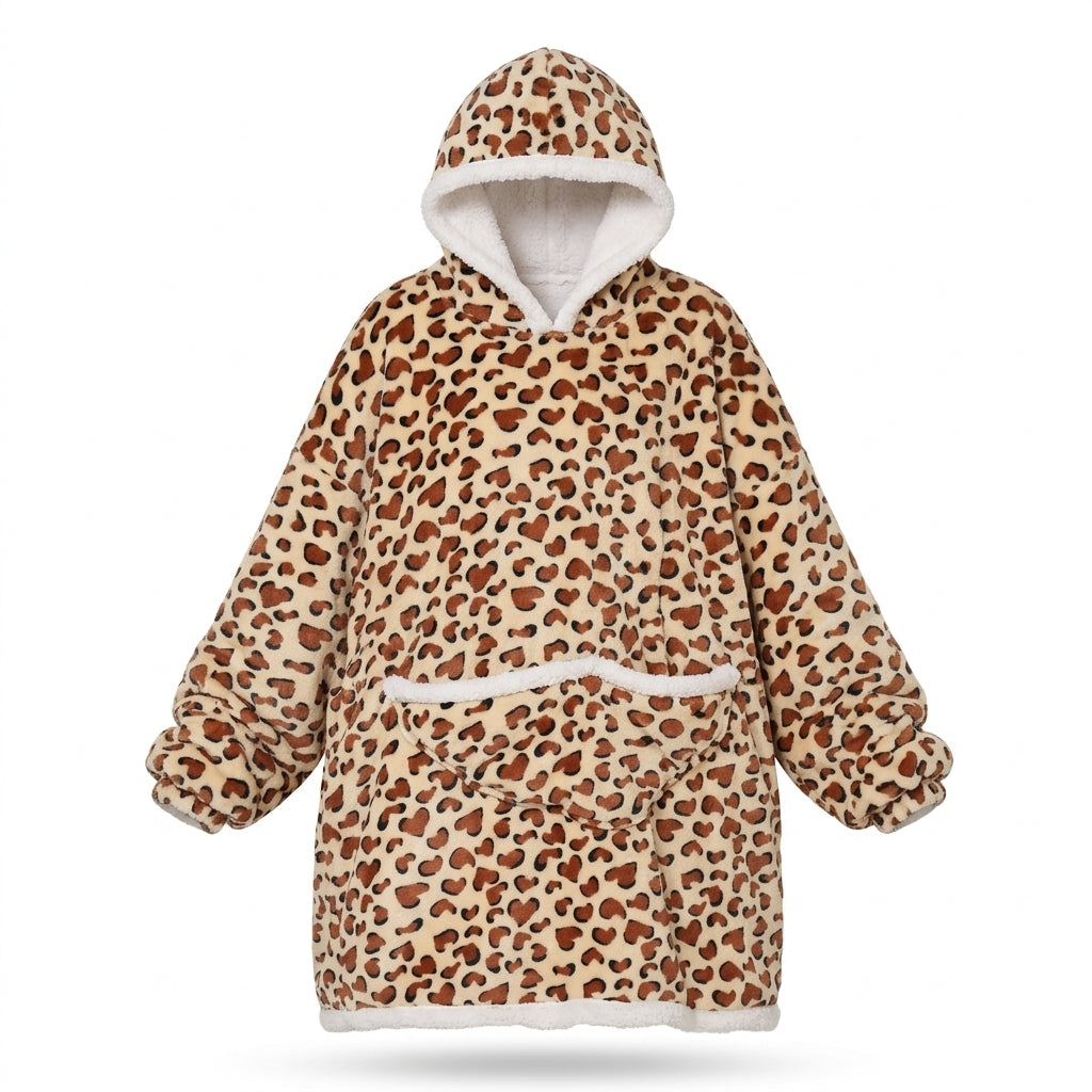 Hoodie Couverture Léopard Femme