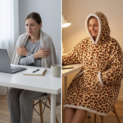 Hoodie Couverture Léopard Femme