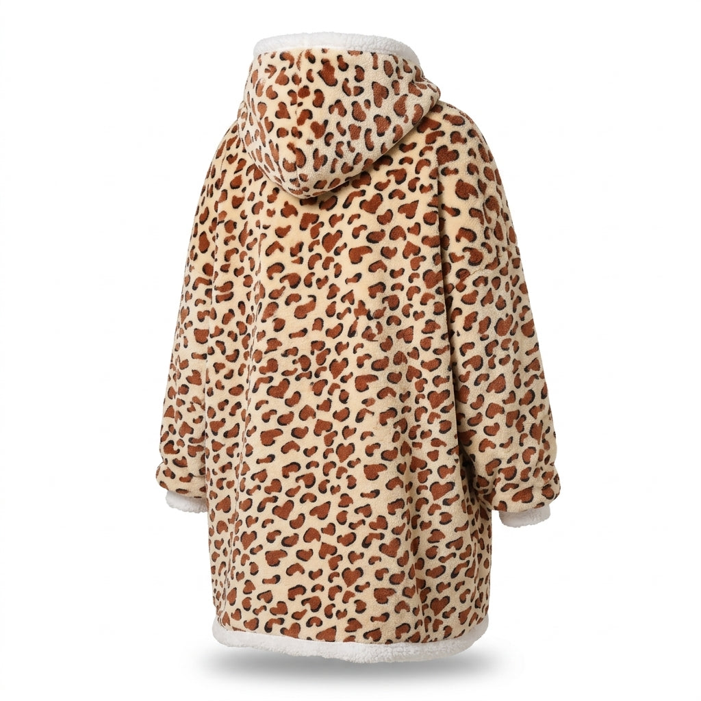 Hoodie Couverture Léopard Femme